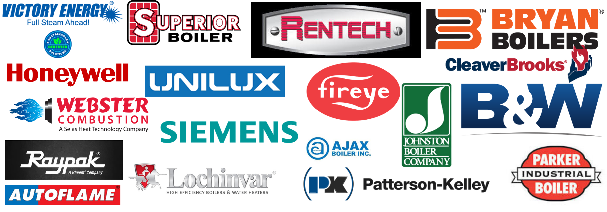 Boiler brands serviced by Coastal Boiler Works